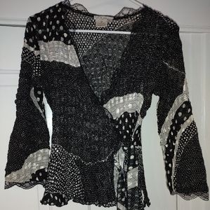 Alberto Makali black and white blouse